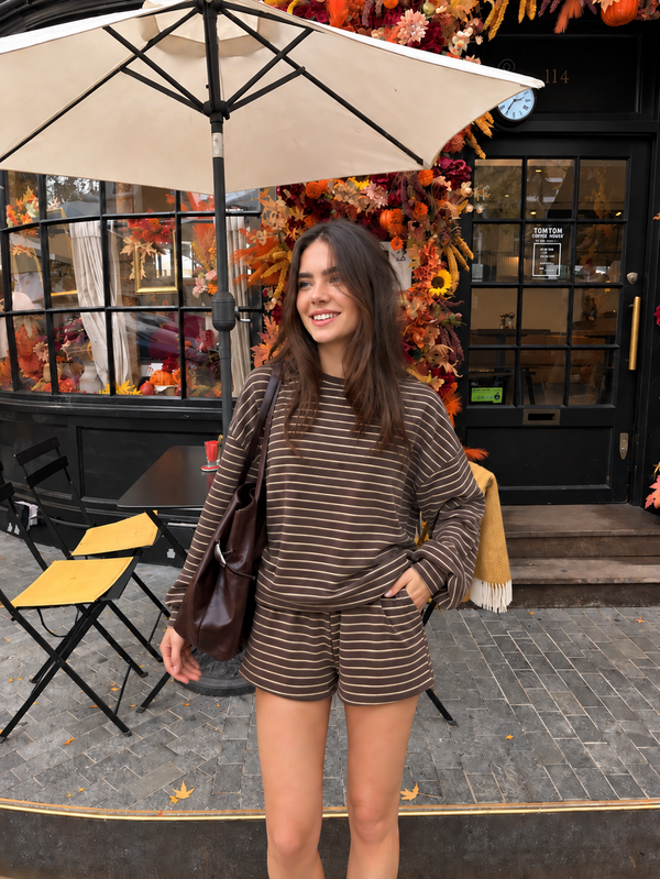 Women's Soft Striped Lounge Outfit
