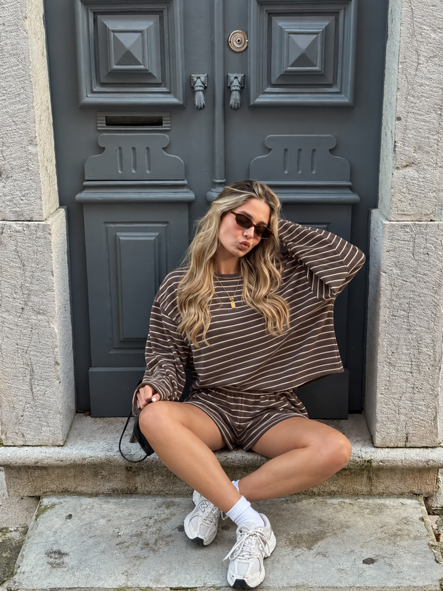 Women's Soft Striped Lounge Outfit